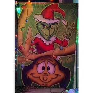 Home Decorative Christmas Holiday House Flag, Xmas Santa Reindeer